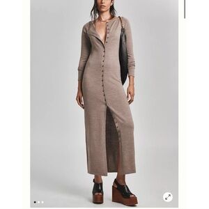 Reformation Cameran Long-Sleeve Button-Front Maxi Dress M NWT